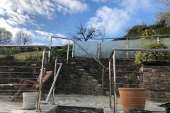 Stainless balustrades with glass and cable infills