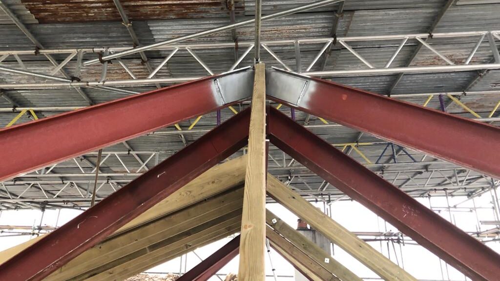 RSJ supports for roof